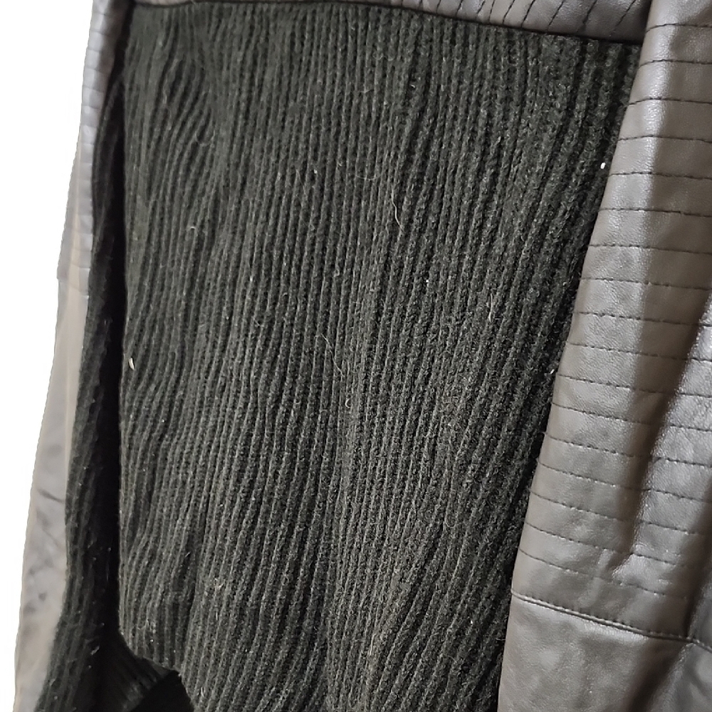 Black Women's Sweater with Leather Accents - Picture 10 of 10
